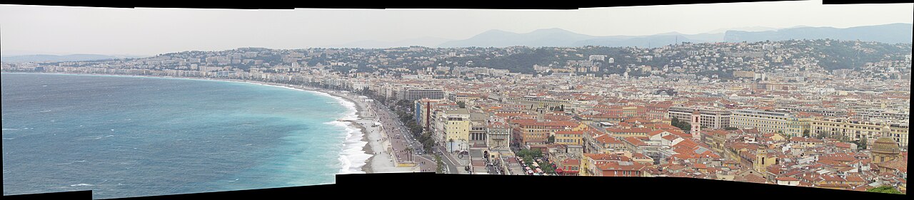 The waterfront and city of Nice, France